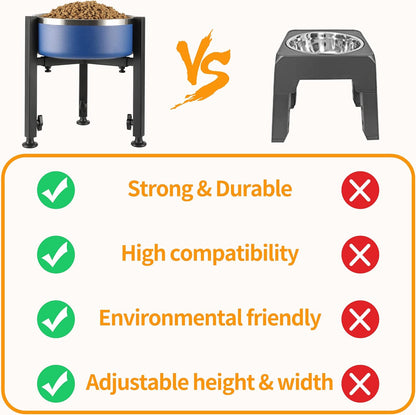 Single Dog Bowl Stand,Tall Dog Food Stand Adjustable Wide 7-11" Heights 14.5",Metal Elevated PET Bowl Holder Raised Water Feeder for Medium,Large Dog(Bowl Not Included)