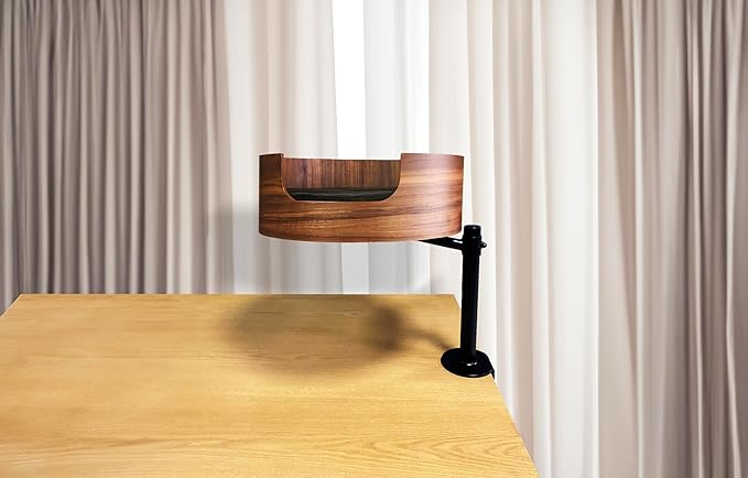 Desk Nest® Cat Desk Bed – Space-Saving, Elevated Bed for Cats – Keeps Desks Clear, 360° Adjustable, Supports 25 lbs – Secure, Stylish and Durable – Perfect for Home Office – Walnut Wood Finish