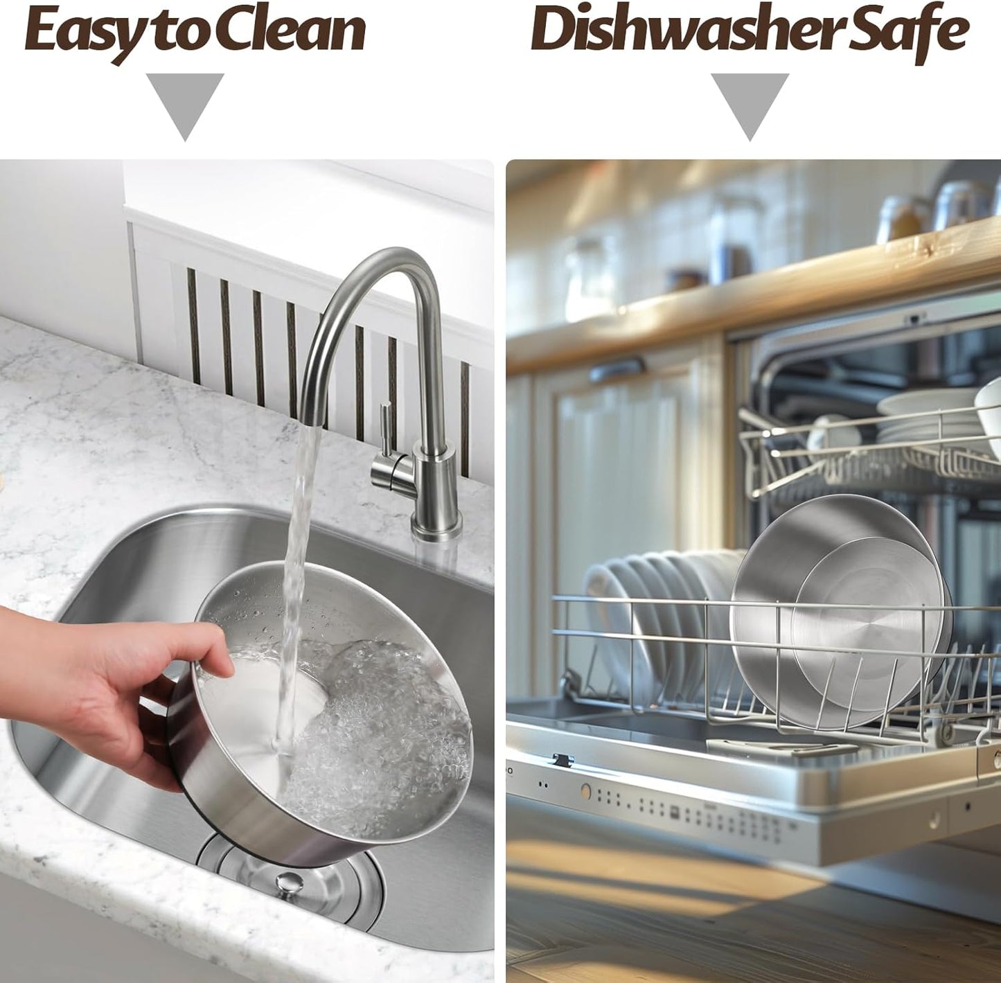 Stainless Steel Dog Bowls for Large Dogs, 64oz/8 Cups Non Slip Dog Metal Bowls, 2 Pack Food and Water Pet Bowls Heavy Duty Dishwasher Safe