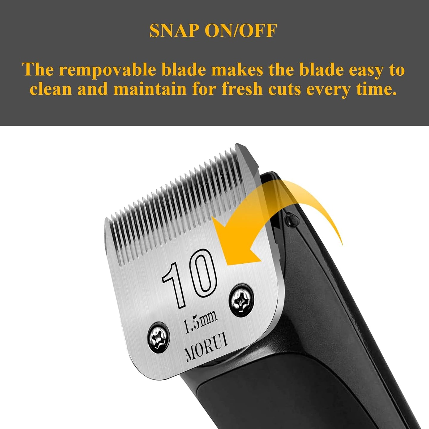 Detachable Pet Dog Clipper Blades UltraEdge Compatible with Oster A5,Wahl KM10 Series Clippers (10# 1.5mm- 2 Pack)