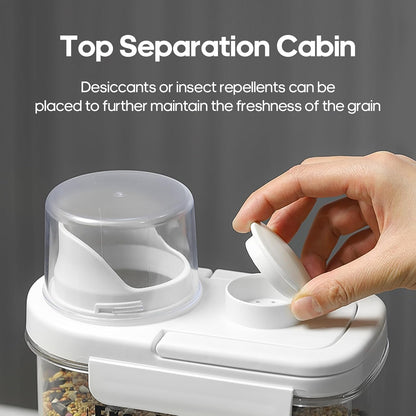 3 Qt/2.8 L Bird Seed Storage Container with Lids Airtight Measuring Cup, Bird Seed Dispenser Pet Food Container Are Used to Store Bird Food, Chicken Feed BPA Free (2.8L, White)