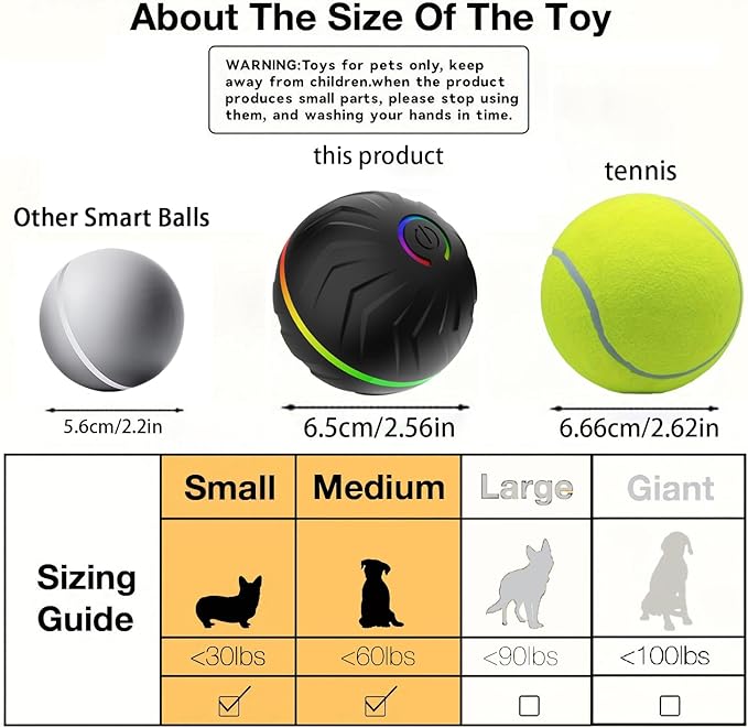 Interactive Dog Toys Dog Ball,Anti Boredom Dog Toys,Durable Motion Activated Automatic Rolling Toys for Small/Medium Dogs,Moving Ball for Dogs to Keep Them Busy,Dog Bows,Fruity Plush Covers(Blue)