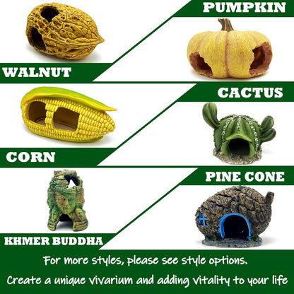 Bearded Dragon Reptile Hide Leopard Gecko Caves Pine Cone Lizard Hideout Tank Accessories Snake Décor Amphibian Habitat Tortoise Decoration