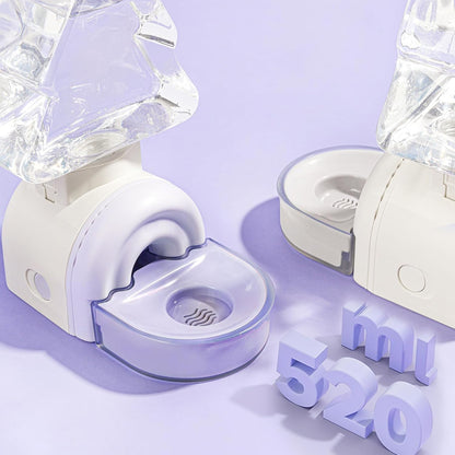 mini&moe Rabbit Water Dispenser - 17.6oz Guinea Pig Water Bottle No Drip for Cage Automatic Gravity Silent Hanging Bunny Water Dispenser with Floating Bowl for Hamster, Gerbils, Ferret, Chinchilla