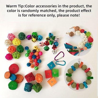 Parrot Chewing Stopper Toy, Wooden Biting Training and Foraging Bird Toys, Cork Treasure Hunt Games for Parakeets Conures Bird Intelligence and Emotions Random Color (B)