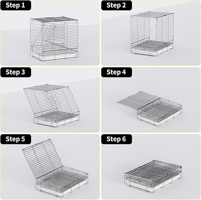Bird Carrier Travel Cage - 304 Stainless Steel Portable Folding Bird Travel Cage with Parrot Feeder Cups & Standing Perch for Smaller Birds Conures Lovebird Cockatiel Parakeets (Green)