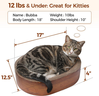 ComSaf Cat Scratcher Bed, Durable Cat Scratching Board, Oval Cat Scratch Pad, Corrugated Cardboard Cat Scratcher Bed for Indoor Cats to Lounge, Protecting Furniture, Bowl Shape