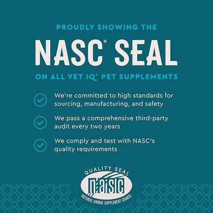 VetIQ Probiotic Supplement for Dogs, Digestive Support for Dogs, Nourishes Gut Bacteria and Supports Bowel Function, Hickory Smoke Flavor, Made in The USA, 180 Count