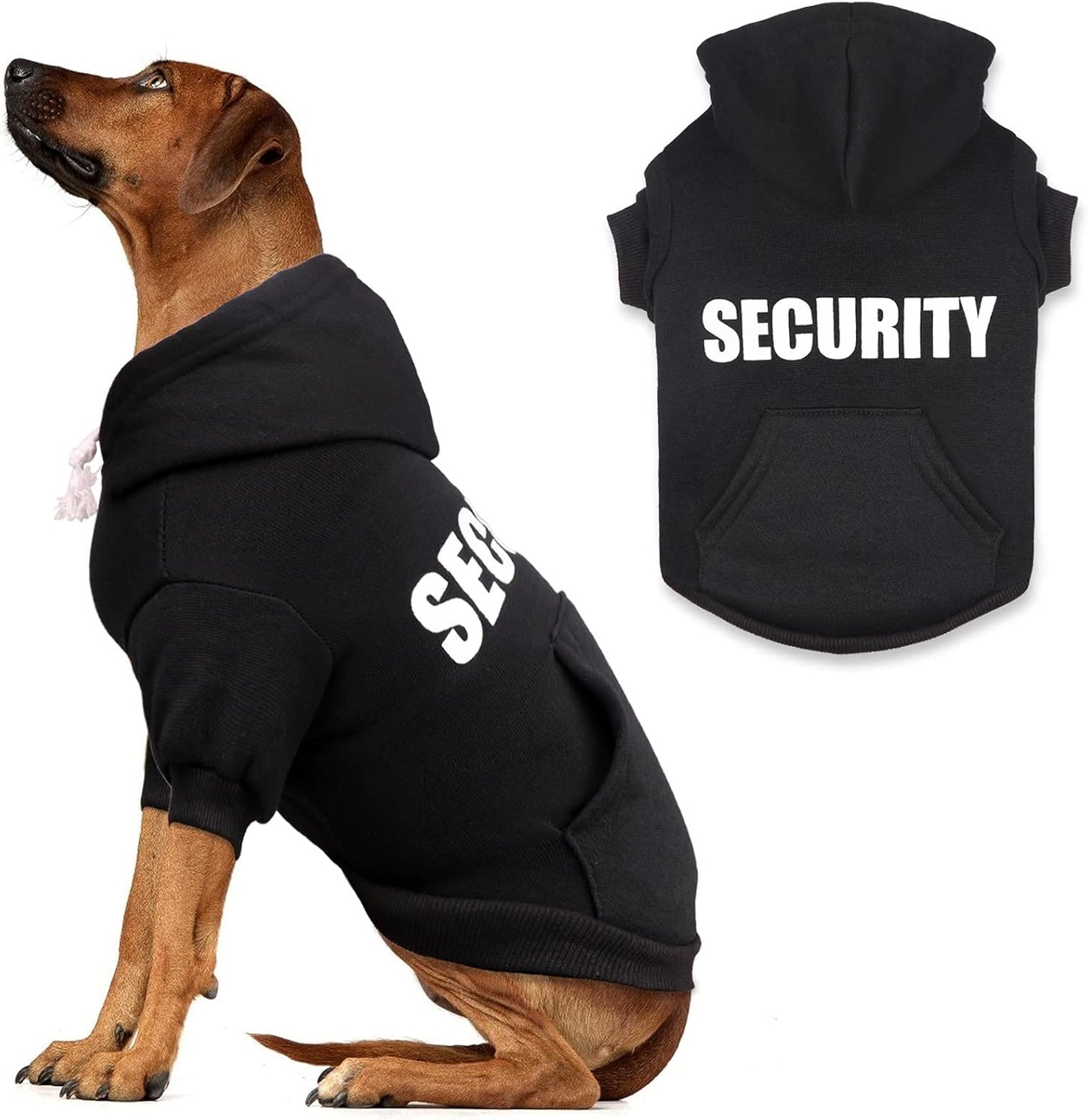 Dog Hoodie Security Dog Sweater Soft Brushed Fleece Clothes Hoodie Sweatshirt with Pocket for Small Medium Large Dogs (XX-Large)