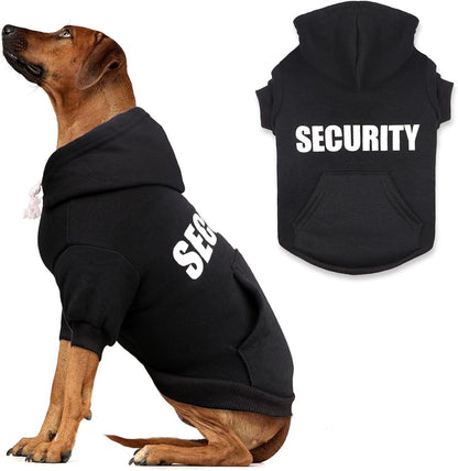 Dog Hoodie Security Dog Sweater Soft Brushed Fleece Clothes Hoodie Sweatshirt with Pocket for Small Medium Large Dogs (XX-Large)