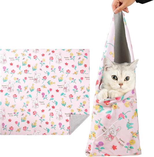 Cat Grooming Wrap, Anti-Escape Cat Wrap for Grooming, Not Easy to Break Free, Self-Adhesive Cat Swaddle Wrap for Nail Trimming, Cat Burrito Wrap Cat Hair Finishing X-Large