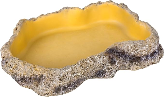 REPTIZOO Reptile Food Dish Terrarium Water Bowl Food Feeding Bowl for Reptile Amphibian Pets Large(8.8" x 6.5" x 1.5")