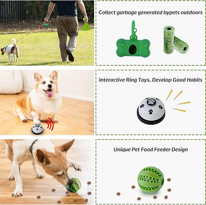 20Pcs Puppy Chew Toys for Teething, Dog Chew Toys with Rope Toys, Pet Dog Toothbrush, Treat Balls, Plush Toys and Squeaky Toy for Small Medium Dogs with Basket