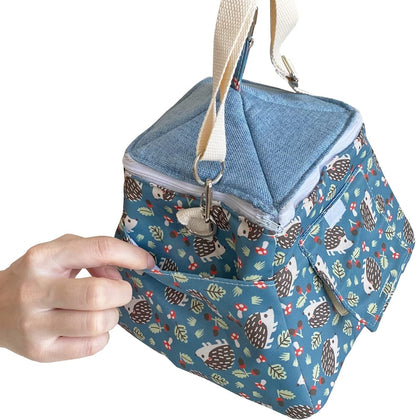 Portable Outgoing Flannel Hedgehog Carry Carrier Bag House Hideout Habitat Beds for Sugar Glider Hamster Guinea Pig Ferret Squirrel Small Animal Carrier Pouch (Dark Blue)