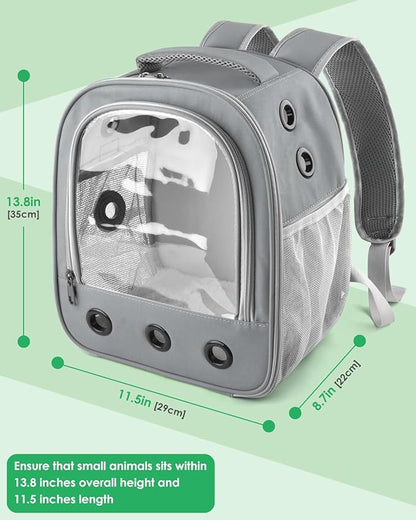 Guinea Pig Carrier Backpack, Portable Small Pet Travel Carriers with Water Bottle Holder & Detachable Pad, Outgoing Carring Bag for Bearded Dragon Bunny Sugar Chinchilla Gerbil Hamster Bird