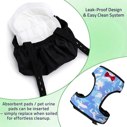 Chicken Harness Diaper Set with Leash – Adjustable & Durable Training Aid for Geese/Ducks | Washable Mesh for Safe Outdoor Exploration