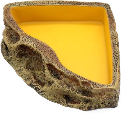 Reptile Feeder Resin Bowl Amphibian Reptile Bowl for Lizard Gecko Bearded Dragon Turtle