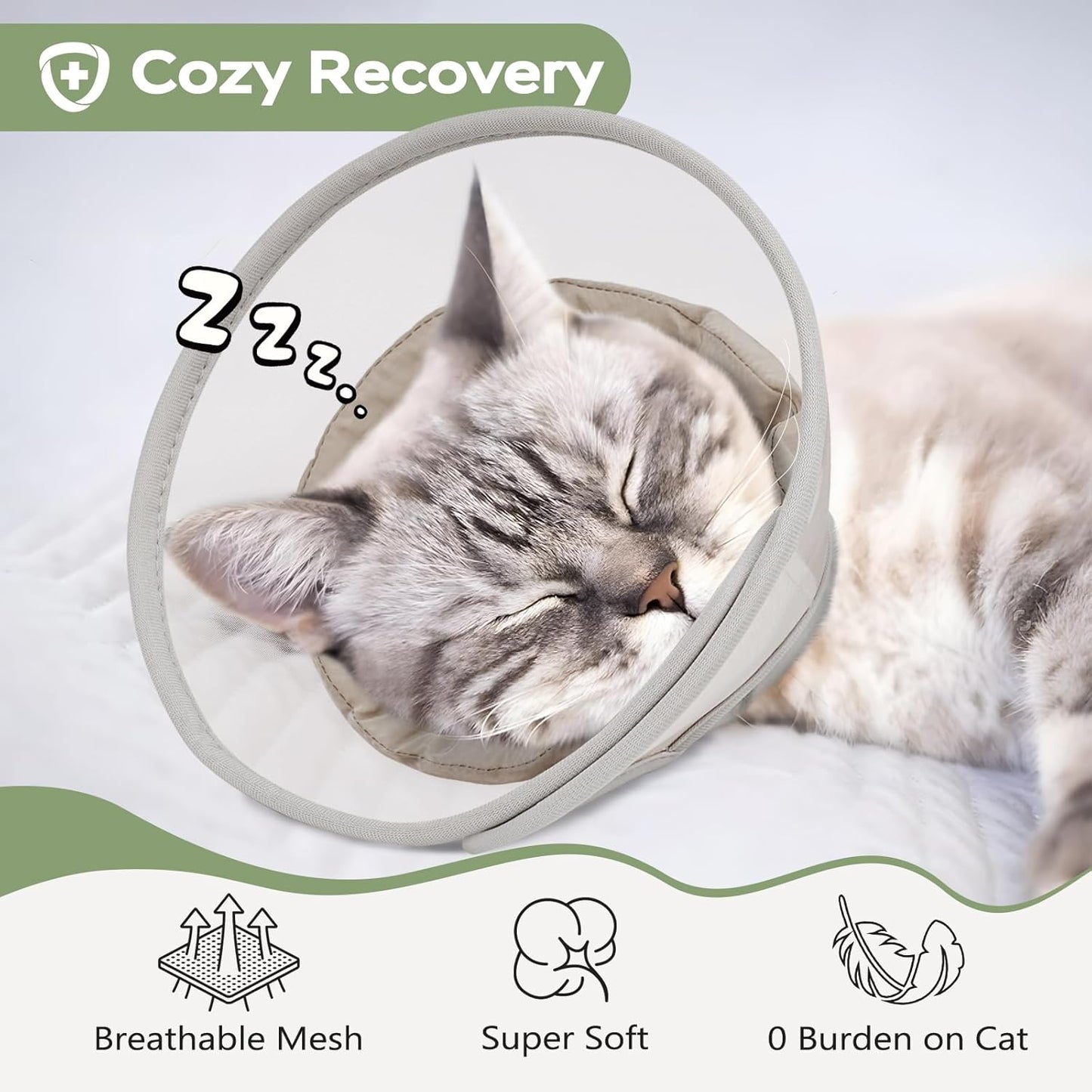 Cat Cone Collar Soft: Comfortable Waterproof Mesh Recovery Cone After Surgery to Stop Licking and Scratch, Alternative to Plastic Elizabeth Head/Neck Cone