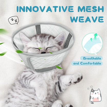 Supet Cat Cone Collar Soft to Stop Licking and Scratching, Breathable Comfortable Mesh Recovery Cone for Cats and Small Dogs After Surgery Neuter, Spay, Lightweight E Cone Collar Alternative (L)