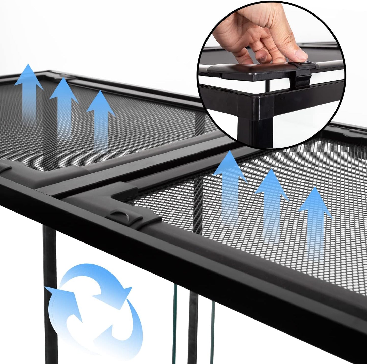 OIIBO 180 Gallon Large Reptile Terrarium, 48" x 24" x 36" Glass Reptile Tank Tall & Wide Terrarium Tank with Double Sliding Door Top Screen Ventilation Habitat