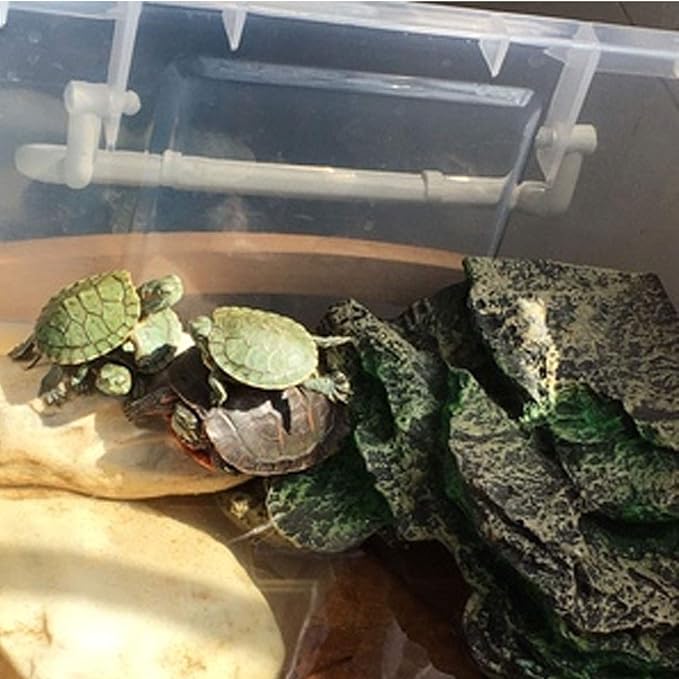 PINVNBY Basking Platform for Turtles Tortoise Dock Resin Resting Rock Reptile Habitat Climbing Ornament Floating Ledge Aquarium Decoration with 2 Pcs Suction Cups for Frogs, Newts,Lizard(3 Pcs)