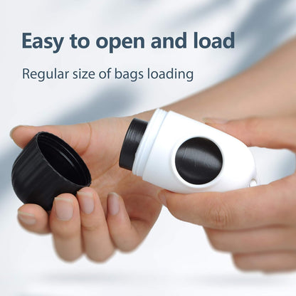 Fida Retractable Dog Leash with Dispenser and Poop Bags, 16 ft Pet Walking Leash for Large Dog up to 110 lbs, Anti-Slip Handle, Tangle-Free, Reflective Nylon Tape (L, Black)