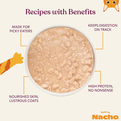 Made by Nacho Wet Cat Food, Sustainably-Caught Minced Salmon in Bone Broth for Hydration, Digestive Health, High Protein, 2.5 Ounce Cups (10 Pack)