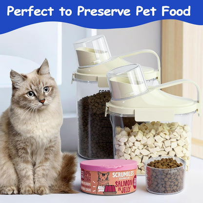 5-7lb Dog Food Storage Containers, Cat Food Container for 5-7 lbs, Dog food storage Airtight Storage with Measuring Cup, Can Lid and Can Scoop