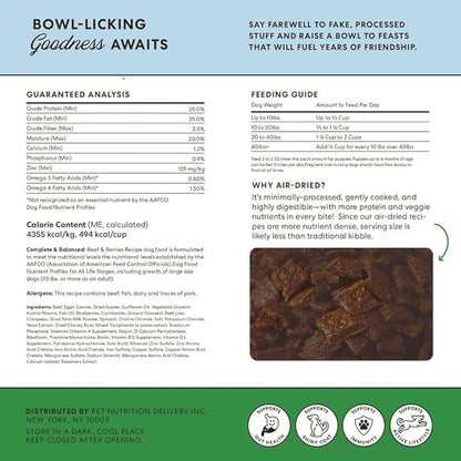 The Pets Table Beef & Berries Grain-Free Air-Dried Dog Food, 48 Oz. Bag (Pack of 2)