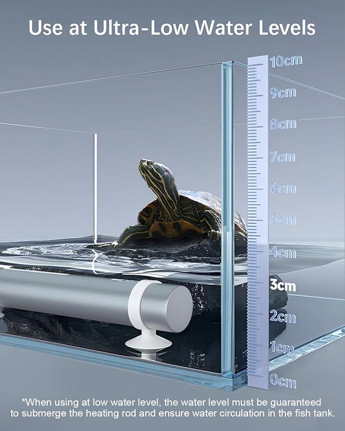 Small Aquarium Fish Tank Heater: URUQ 25W Submersible Aquarium Heater Adjustable Temperature Ultra-Low Water Level for Betta Fish Starter Kit - Under 5 Gallon Mini Aquarium