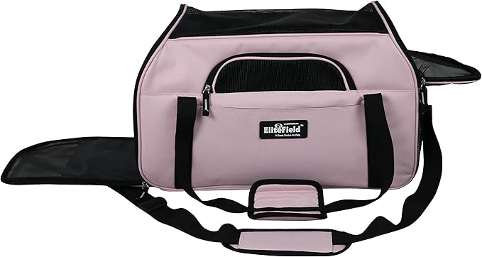 EliteField Soft Pet Carrier (3 Year Warranty, Airline Approved) Soft Sided Dog Puppy Cat Carrier Travel Bag (X-Large: 21" L x 12" W x 13" H, Pink)