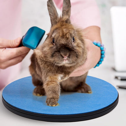 Rabbit Grooming Kit Rabbit Rotating Grooming Platform Non Slip Blue Felt Bunny Groom Accessories Supplies for Bunny Guinea Pigs Rat Hedgehog Gerbil Small Pets