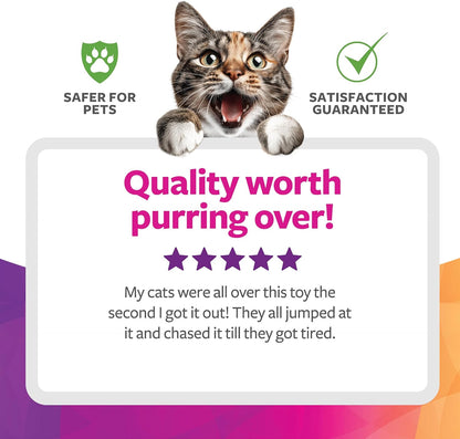 SmartyKat Crazy Catch 3 Part Breakaway Plush Catnip Wand Cat Toy, Extendable for Capturing Prey & Solo Play for Cats & Kittens