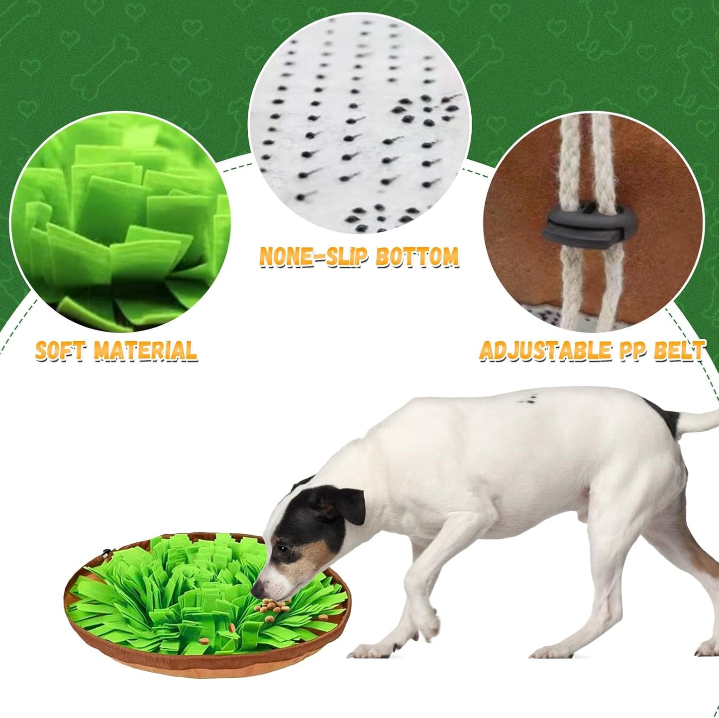 Snuffle Mat for Dogs Cats, Interactive Pet Non Slip Sniff Mat for Slow Eating Cognitive Puzzle Feeder for Enrichment Mental Stimulation Toys Keeping Boredom Away