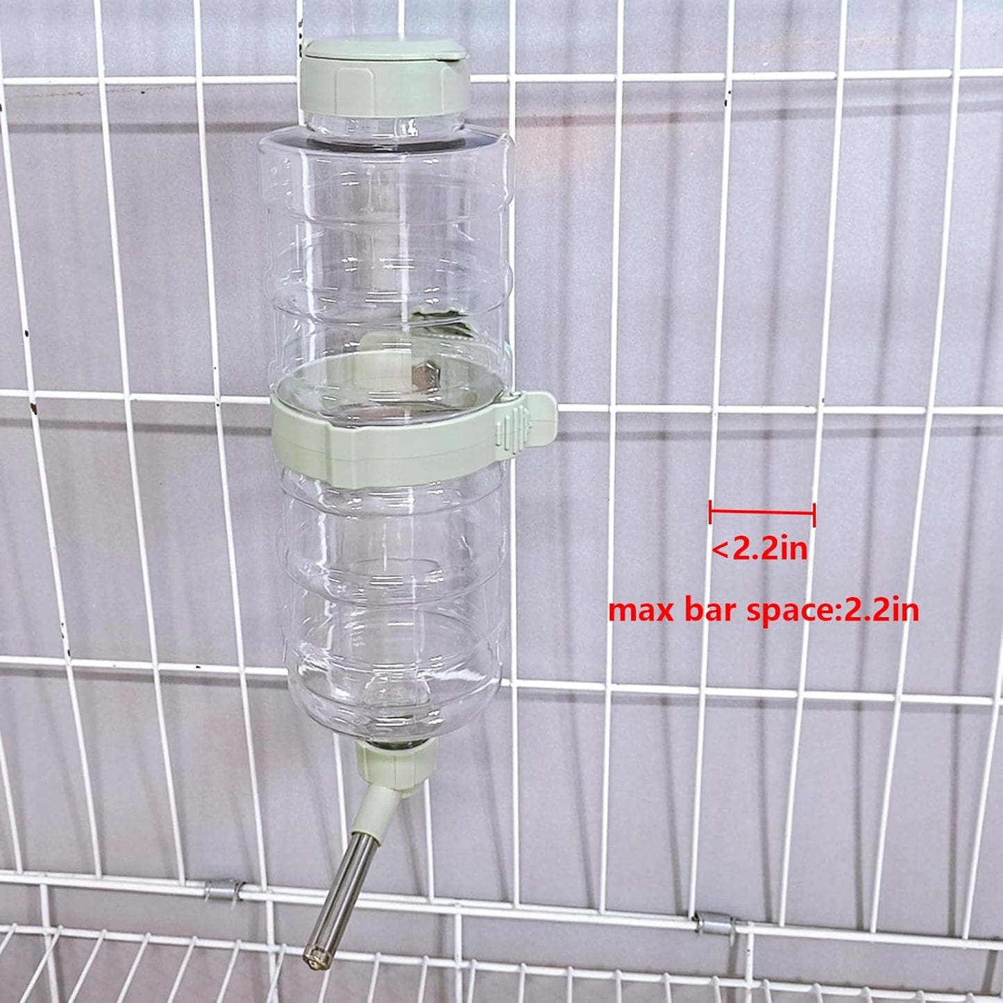 33oz Rabbit No Drip Water Bottle,Bunny Hanging Leakproof Water Dispenser,Guinea Pig Automatic Feeder,Ferret Cages Crate Accessories for Bunny Chinchilla Hedgehog Squirrels (Green)