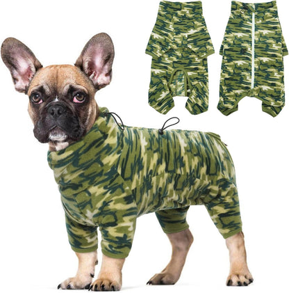 ROZKITCH Dog Jackets for Large Dogs Camo with Long Sleeve, Pet Windproof Warm Cold Weather Jacket Vest with Luminous Zipper, Jumpsuit Apparel Outfit Clothes for Small Medium Large Dog Camo XS