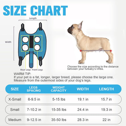 PAWCHIE Dog Grooming Hammock Harness for Dog Cat with Pet Nail Clipper Trimmer-Breathable Cat Hanger Sling for Trimming Clipping Nails-Dog Hammock Restraint Bag for Small Medium Large Dog, Dark Blue S