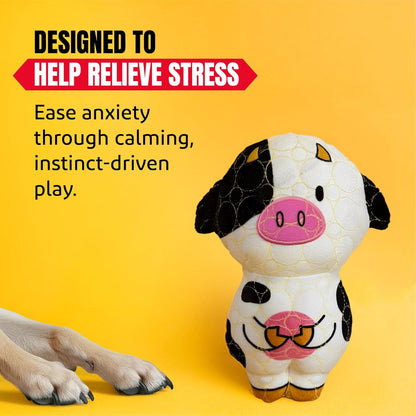 Bite Force -Durable & Strong Dog Toy Cow with Squeaker, Kevlar-Reinforced for Aggressive Chewers for Small Medium Large Dogs - Green.