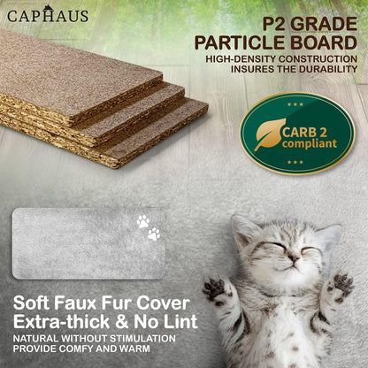 CAPHAUS 70-Inch Multi-Level Tall Cat Tree with Cute Top Perch, Scratching Posts, Cat Activity Tree w/Modern Hammock, Cat Cave Condo for Large Cats Kittens Tall Cat Climbing Play Tower