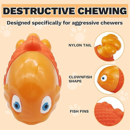 WinTour Indestructible Dog Toys for Aggressive Chewers, Tough Chew Toys for Medium & Large Breeds, Squeaky and Durable Chewers for Large Dogs