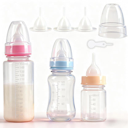 Pet Feeding Bottle Set, 3 Pack Anti-Choking Kitten Puppy Feeder-150ml/120ml/ 60ml,with 3 Pcs Replaceable Silicone Nipples for All Breed Small Animals-Kitten, Puppy, Rabbit