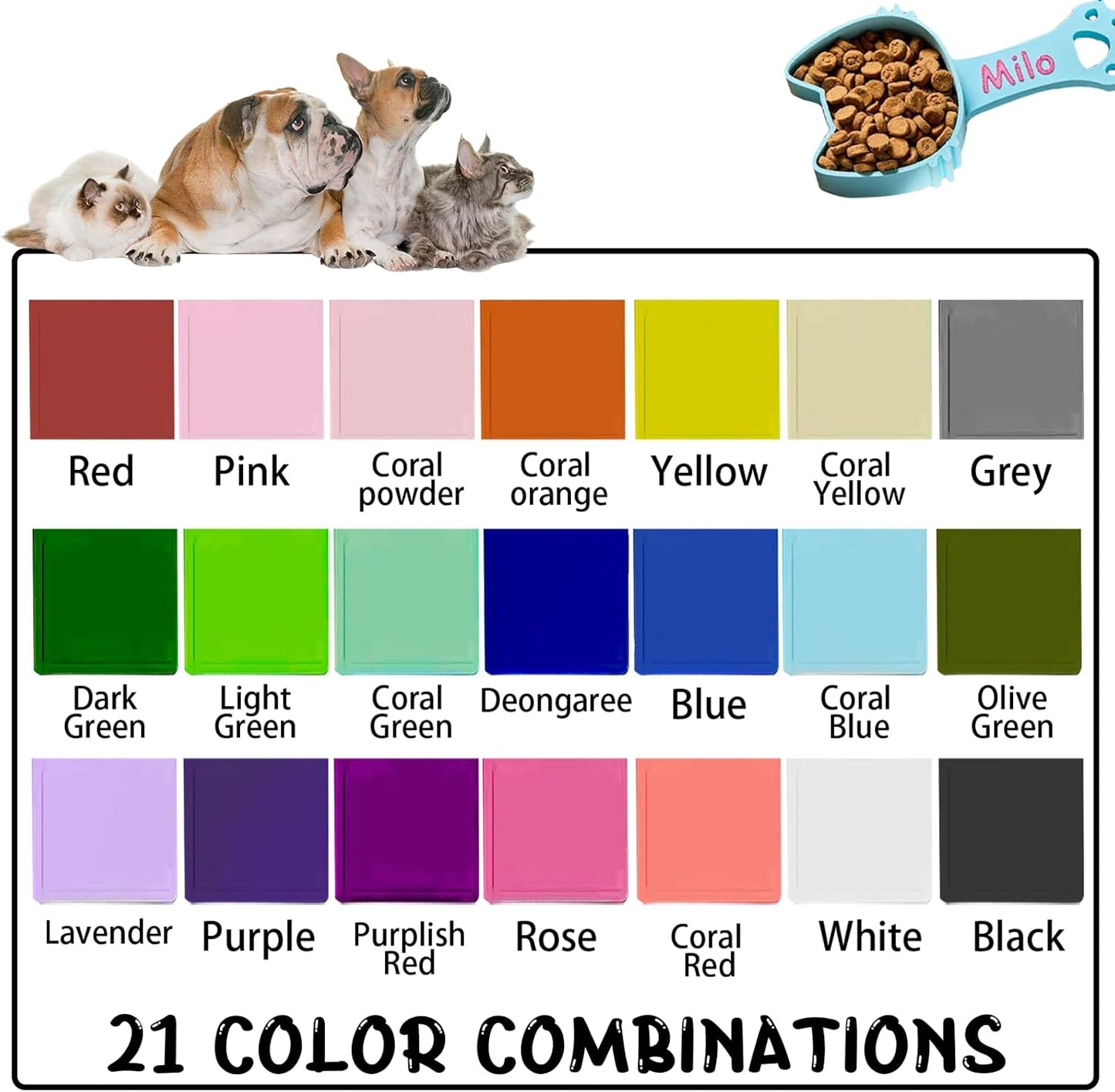 ubjva Personalized Cat Food Scoop Custom Cat Food Measuring Cup with Name Pet Accessories Gifts for Pet Lover