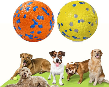 2 Pack Dog Balls Indestructible Interactive Dog Ball Durable Chew Toy for Aggressive Chewers Water-Friendly Tough Bouncing Ball for Dogs (2 Balls)