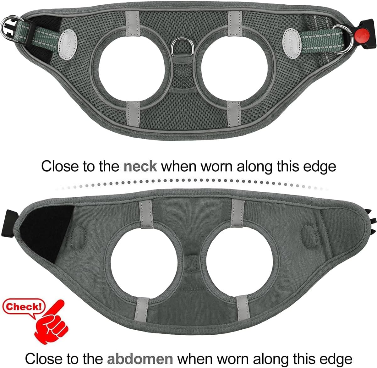 Joytale Small Dog Harness, Breathable Mesh Step-in Vest, Reflective Soft Padded Harnesses for Small and Medium Dogs, Gray, M