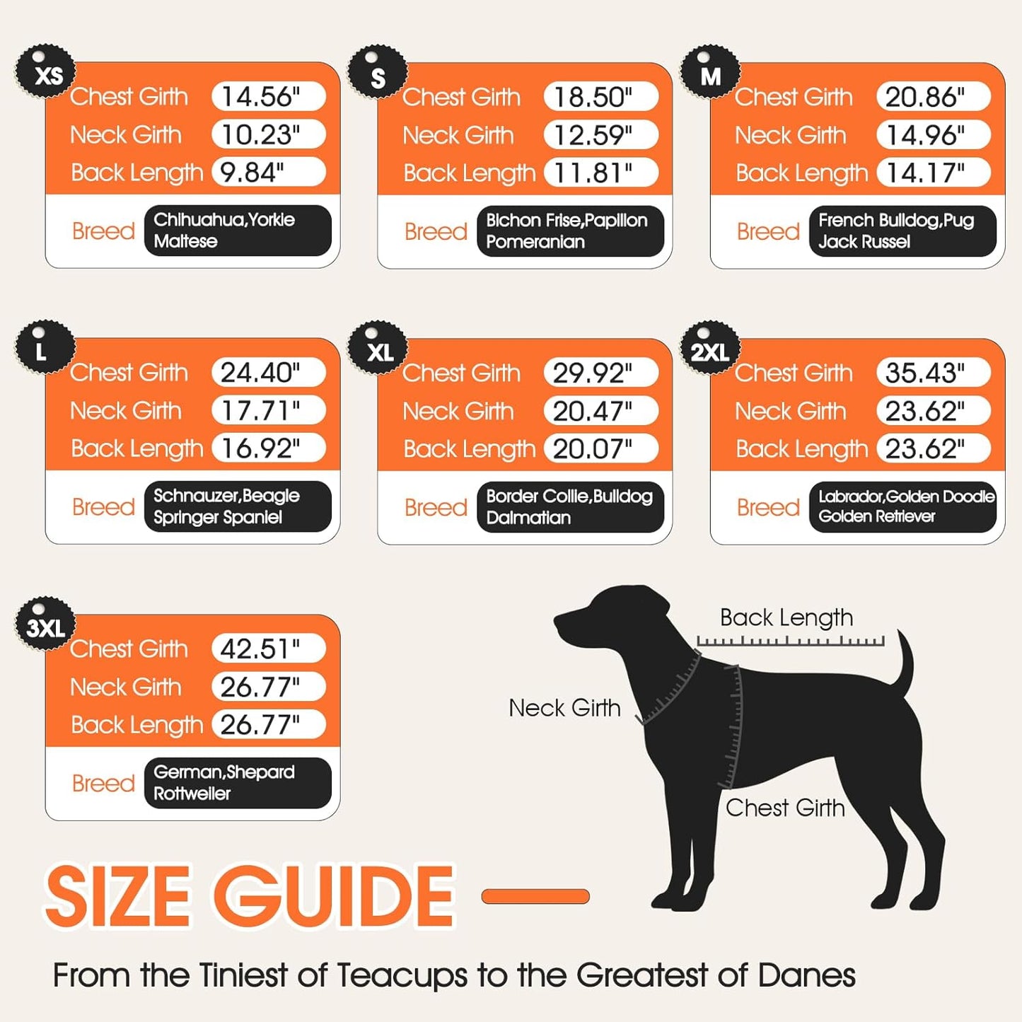 Dog Coat with Harness Built in -Orange,XL- Fleece Lined Dog Snow Jacket Snowsuit，Adjustable Reflective Winter Warm Cold Weather Coat