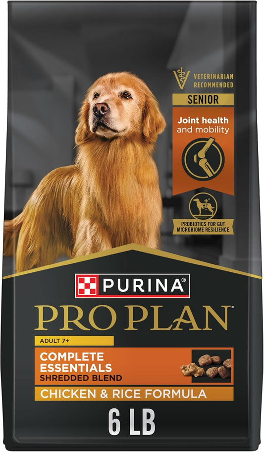 Purina Pro Plan Senior Dog Food With Probiotics for Dogs, Shredded Blend Chicken & Rice Formula - 6 lb. Bag