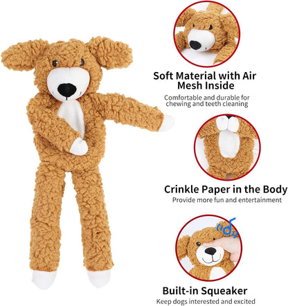 DODODOLA Dog Toys Plush Partial Stuffing Puppy Chew Toys for Teething Soft Squeaky Dog Toy to Keep Them Busy for Small Medium Big Large Dogs Pet