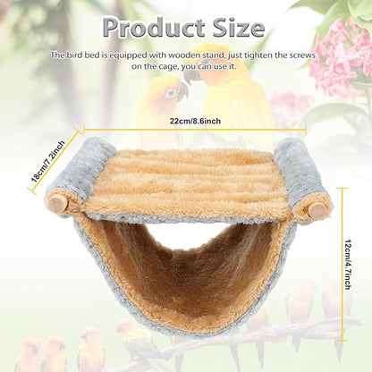 BWOGUE Winter Warm Bird Nest Bed Hanging Hammock Snuggle Hut Parrot House Tent Toy Bird Cage Perch for Parakeet Budgies Cockatiels Lovebird Cockatoo Finch Hamster Chinchilla Guinea Pig