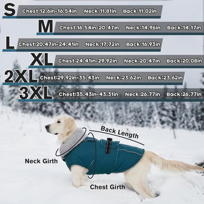 Lelepet Warm Dog Coats for Medium Dogs Waterproof Dog Winter Jacket Reflective Pet Fleece Vest Windproof Cold Weather Coats with Adjustable Buckle & Leash Hole, Dark Green, M