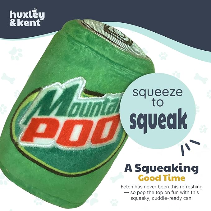 Huxley & Kent Funny Dog Toy w/Squeaker – Power Plush Squeaky Dog Toys for Small, Medium & Large Dogs – Soft Stuffed Animal for Indoor Play & Fetch - Mountain Poo, Small